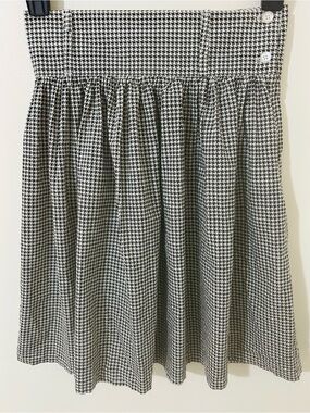 Vintage 1980s Palmettos Houndstooth High Waisted Pleated Midi Skirt Sz Small (9)